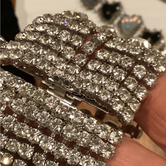 RARE VINTAGE KRAMER oF NEW YORK 11 ROW STUNNING RHINESTONE BRACELET - Picture 12 of 15